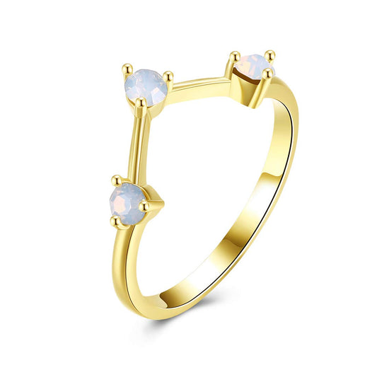 Yellow Chimes Gold Band Ring - Festive Celebration Accessory