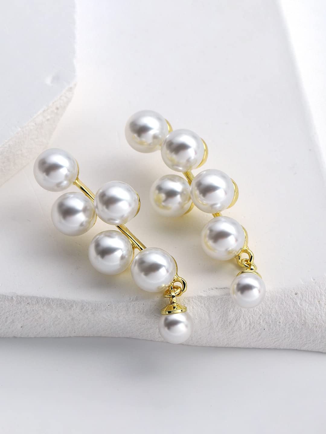 Yellow Chimes Floral Drop Dangler Earrings - Stylish for office parties