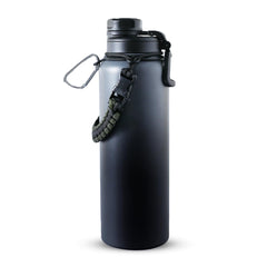 The Better Home Insulated Water Bottle for Gym Kids Office|Thermos Stainless Steel Vacuum Insulated Flask with Rope and Carabiner Hot Water Bottle for Boys and Girls | 1.2 Litre (Black-Grey)