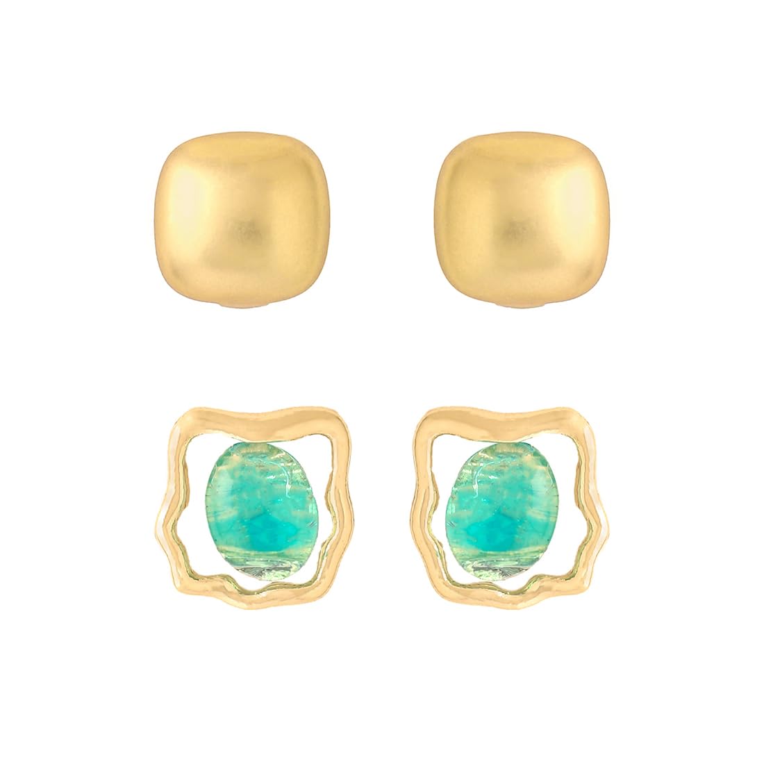 Yellow Chimes Gold Stud Earrings - Ideal for formal occasions