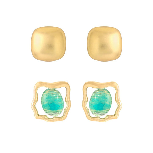 Yellow Chimes Gold Stud Earrings - Ideal for formal occasions