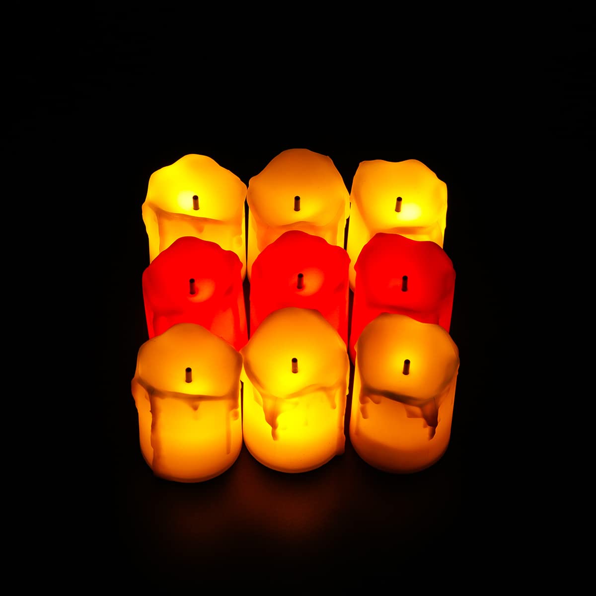 Kuber LED Candles for Home Decoration |Battey Operated |Flameless Yellow Light |Diwali Lights for Home Decoration, Along with Other Festivities & Parties |Pack of 12, Multi-Colour