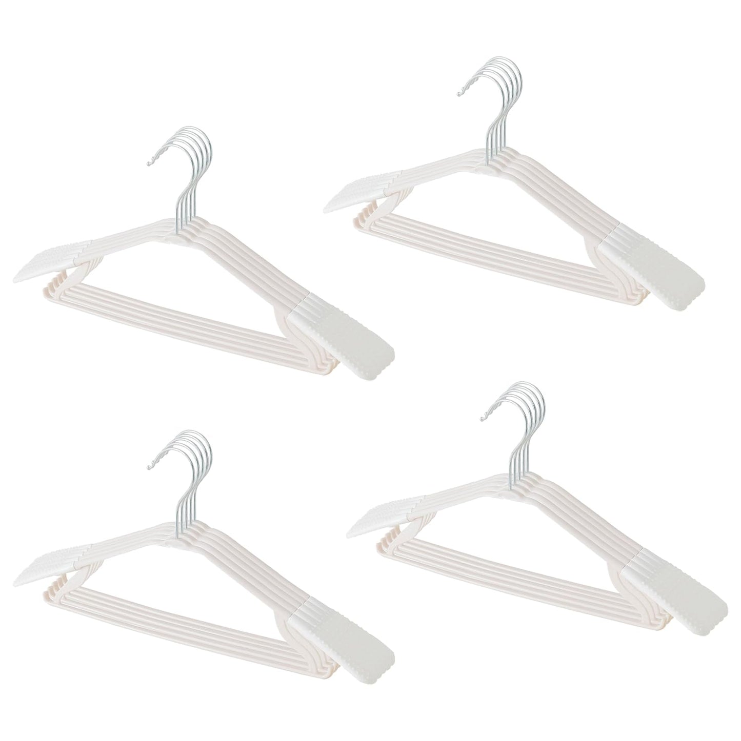 Kuber IndustriesPP Cloth Hanger Set of 20 with Zinc Plated Steel Hook (White)