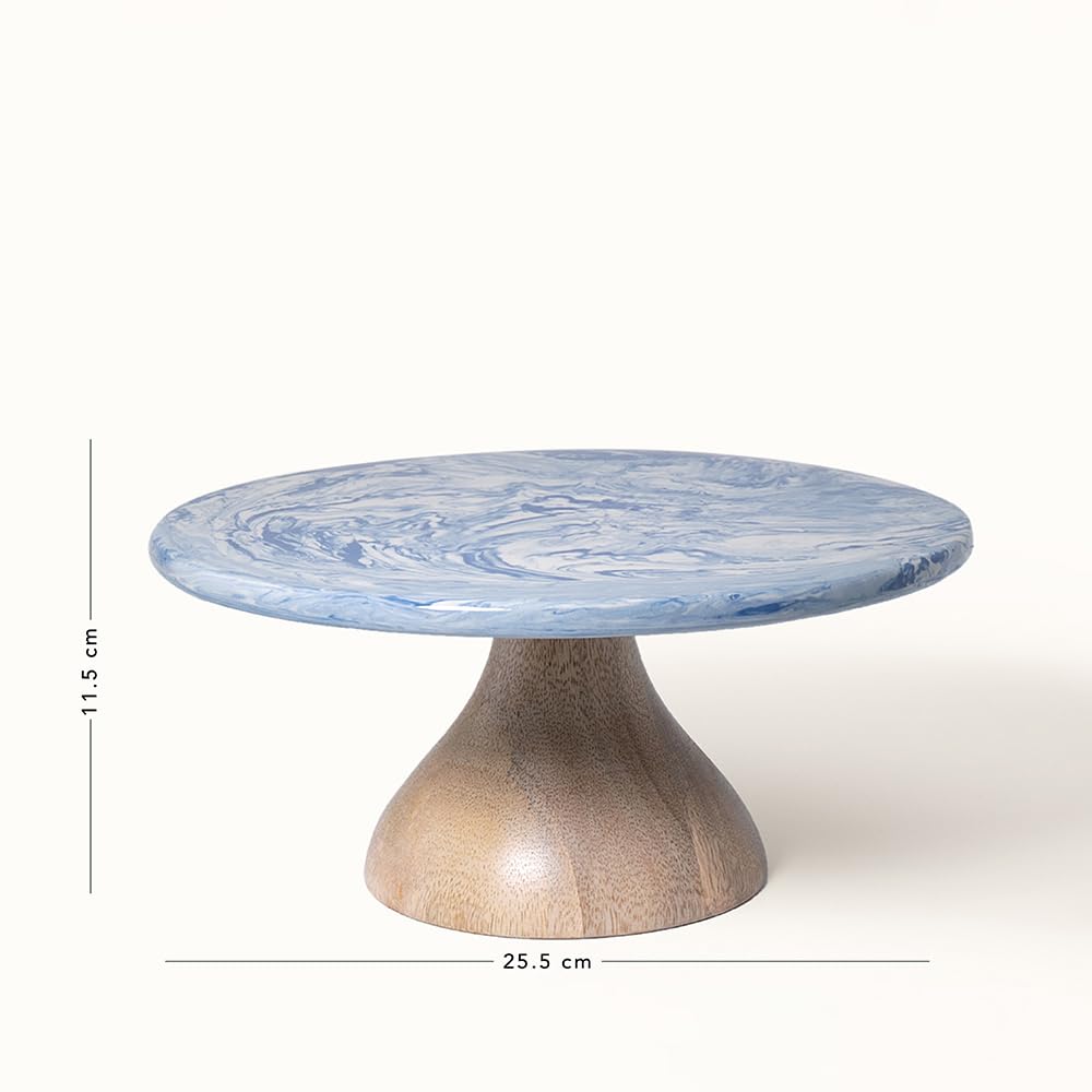 Ellementry The Earth Ceramic Cake Stand| Decorating Round Pizza Cake Stand| Fruit & Dessert Stand| Round Ceramic Cup Cake Table | Ceramic Table Stand for Birthday & Anniversary | Cake Tools