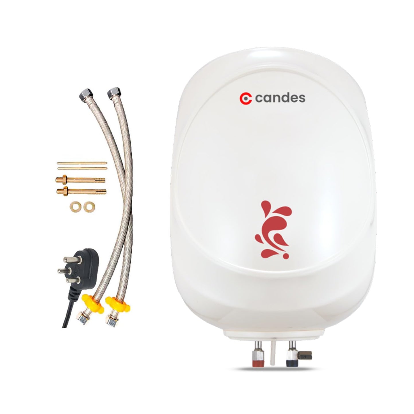 Candes 5 Star Rated Automatic Storage Electric Water Heater With Installation Kit, 2Kw Geyser (Ivory,Gracia Abs Model) (15 Litre), Wall