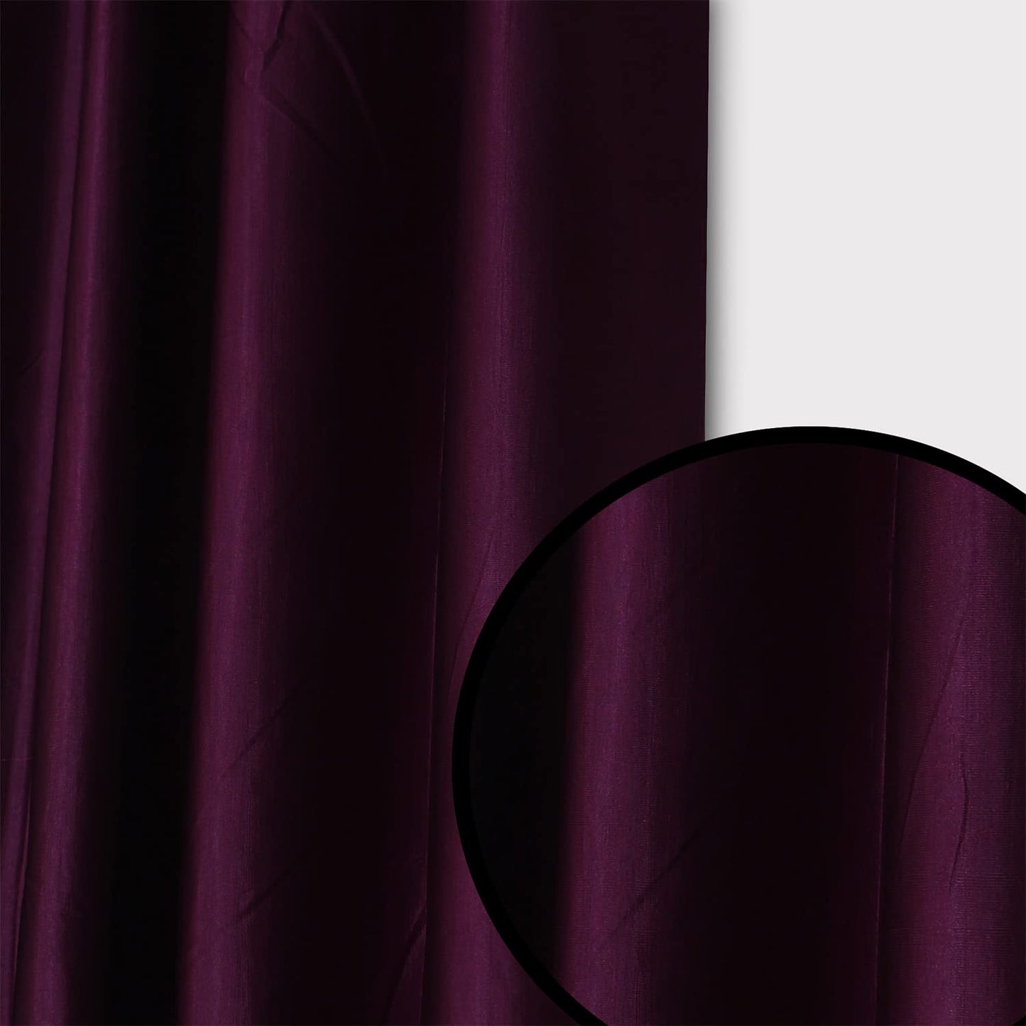 Set of 2: Blackout Door Curtains - Faux Silk, Eyelet | Room Darkening | 7 Feet | Purple