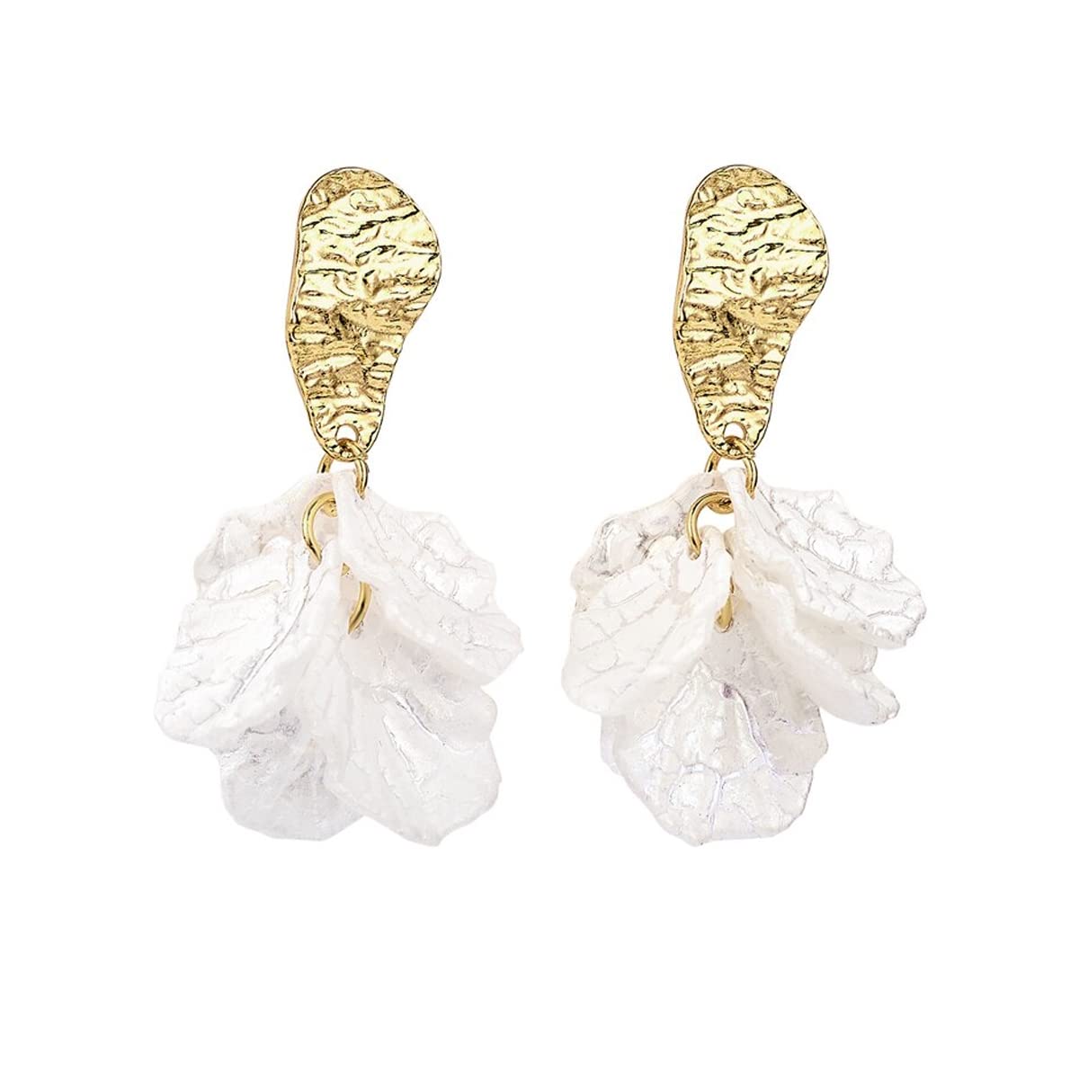 Yellow Chimes Floral Pearl Drop Earrings - Lightweight Accessory