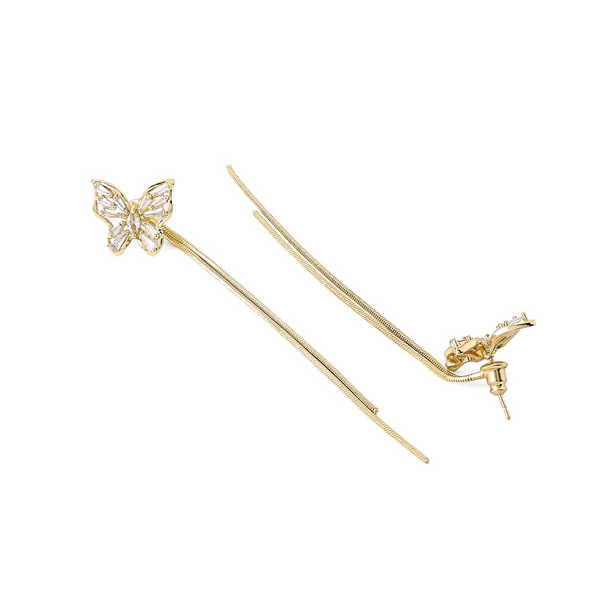 Yellow Chimes long chain earrings - elegant outfit enhancer