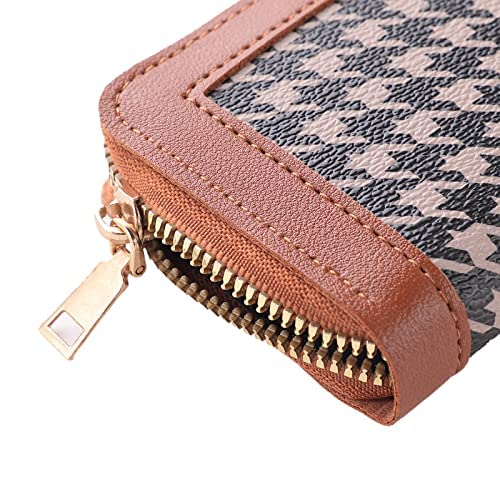 Kuber Industries Card Holder Wallet for Men Women|Debit Credit Card Holder|Wallet for Id, Visiting Card, Buisness Card|Zipper Closure Wallet|Brown (Pack of 4)