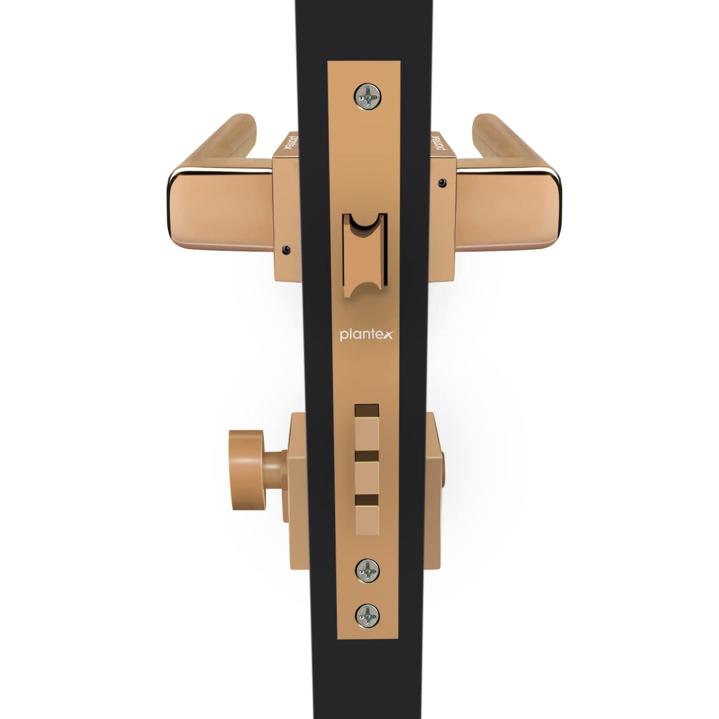 Heavy Duty Mortise Door Lock - Key Unlock, 3 Brass Keys Included | Standard Size | PVD Choco & Satin Black