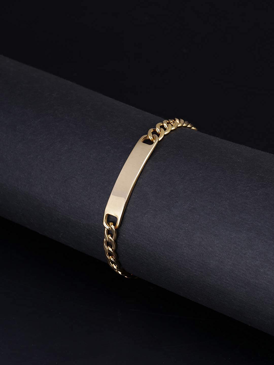 Yellow Chimes Golden Tag Bracelet - Durable stainless steel design