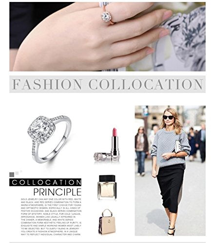 Yellow Chimes A5 Grade Crystal Royal Square Ring - adjustable ring for comfort