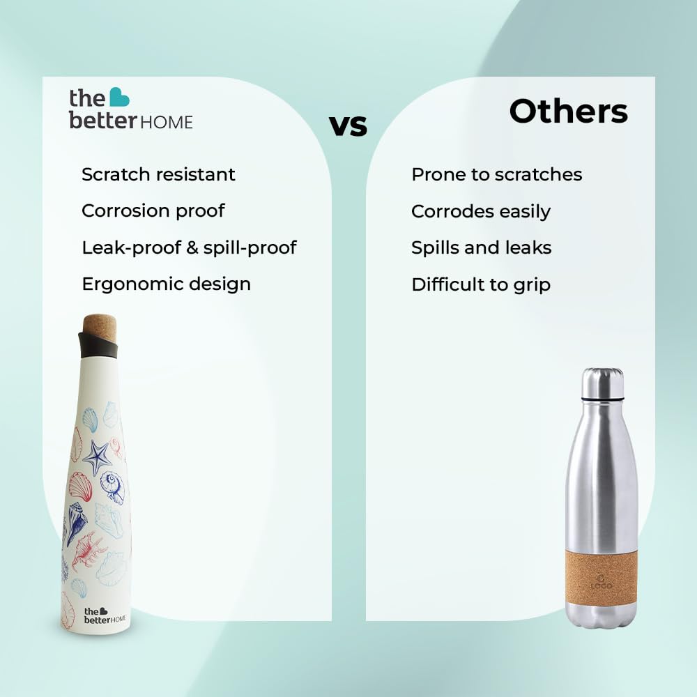 Insulated Stainless Steel Water Bottle - Airtight, Leak Proof | 750ml | Multicolour Deep Sea Design