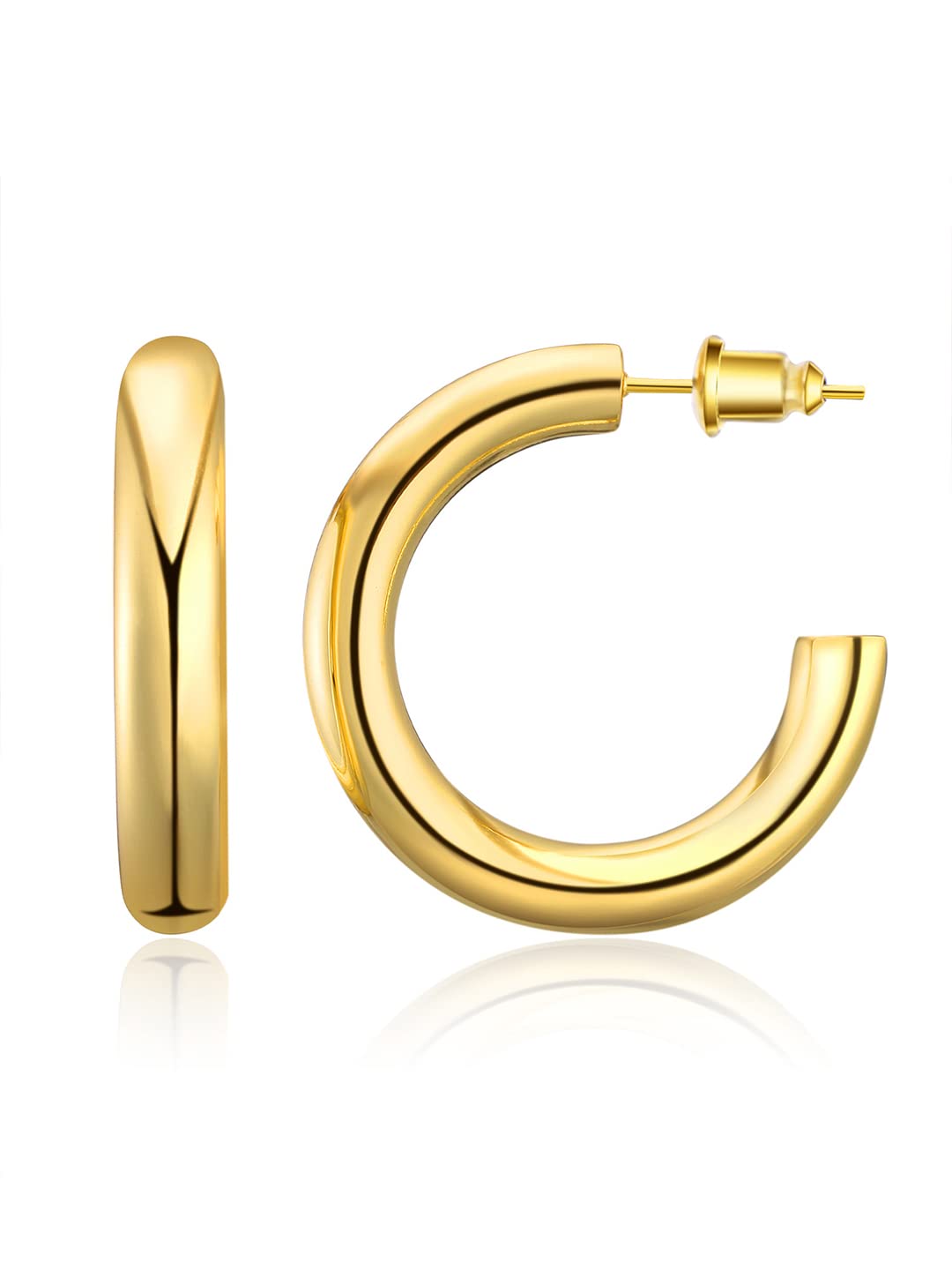 Yellow Chimes Gold Plated Hoop Earrings - Birthday Gift