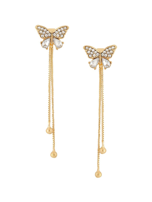 Kairangi yellow chimes earrings - stylish butterfly design
