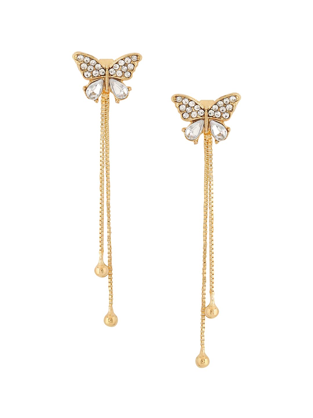 Yellow Chimes earrings with crystals - for special occasions