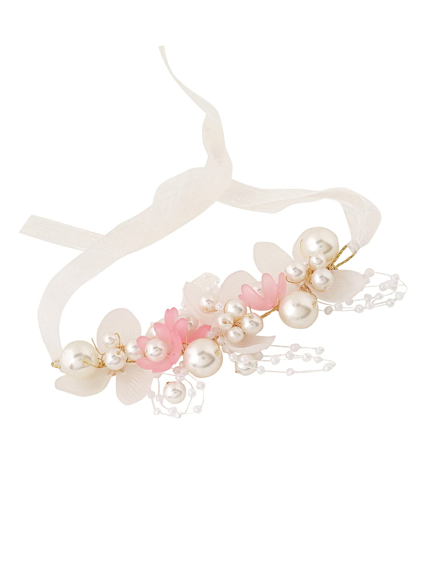Yellow Chimes pink floral hand bracelet - bridal fashion