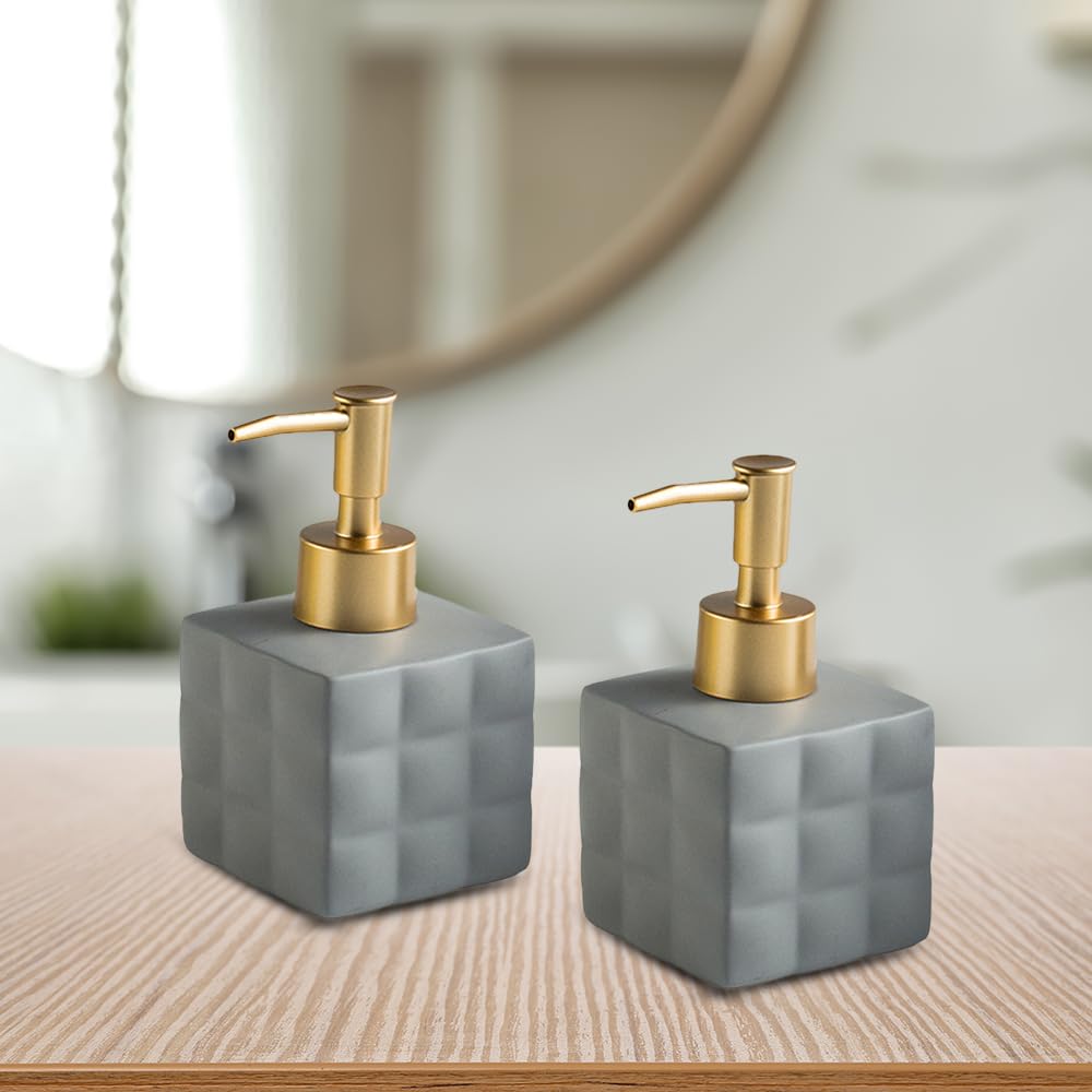 Combo: Ceramic Soap Dispensers - Stylish & Versatile | Set of 2 | 220ML | Perfect for Kitchen & Bathroom