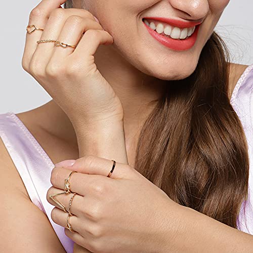 Yellow Chimes gold plated knuckle rings - elegant jewelry gift