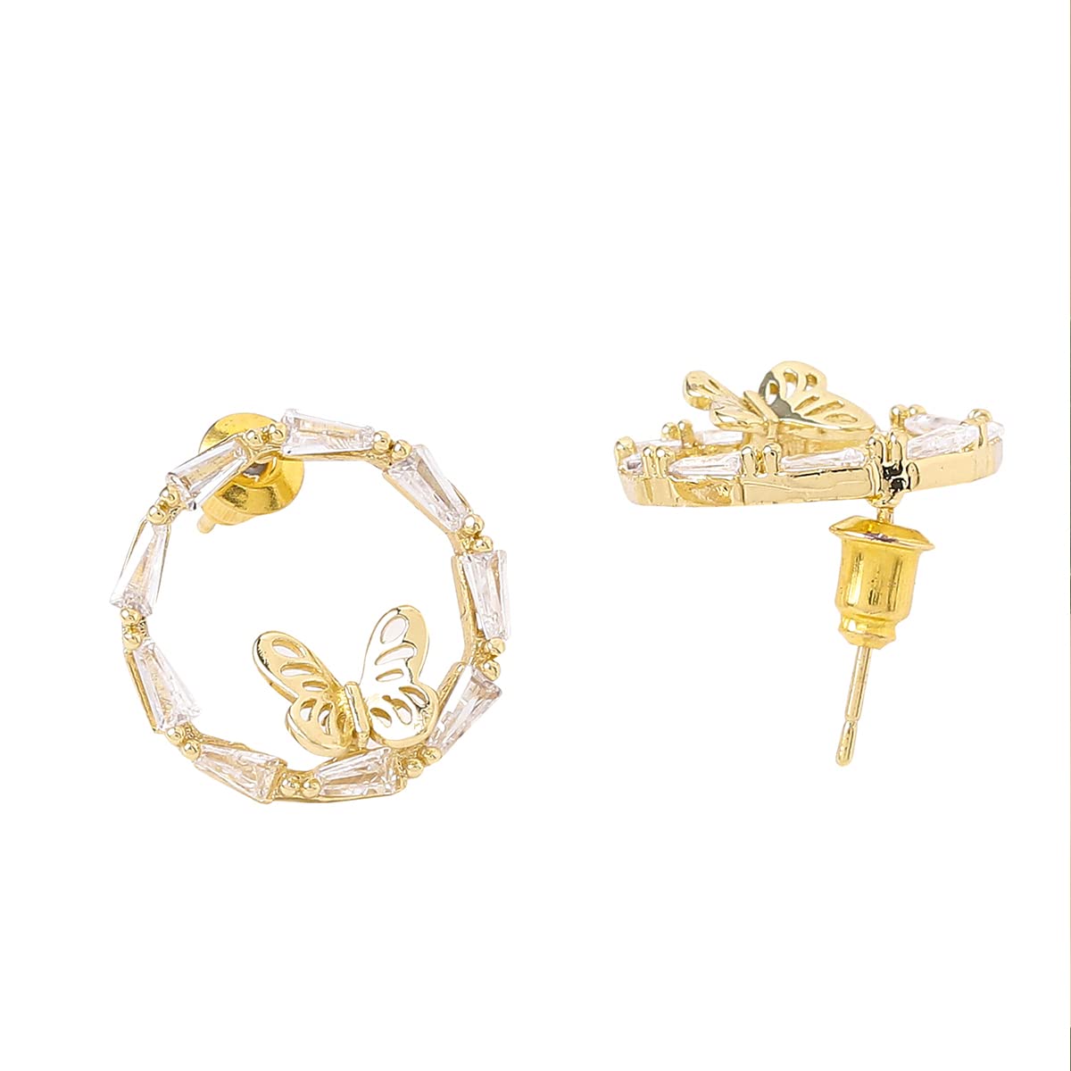 Yellow Chimes Butterfly Embellished Earrings - Gift for her