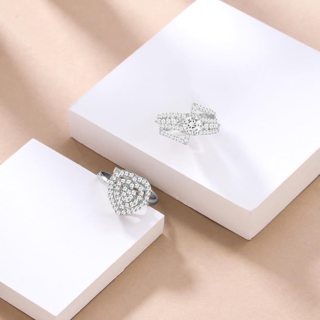 Yellow Chimes American Diamond Ring - Elegant birthday gift
