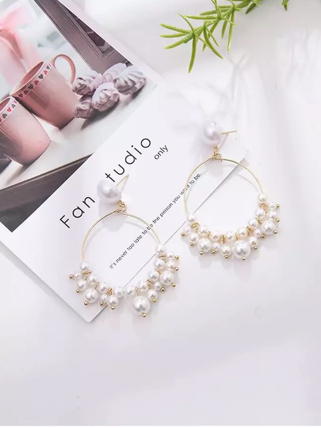 Yellow Chimes Pearl Stud earrings - Perfect for parties