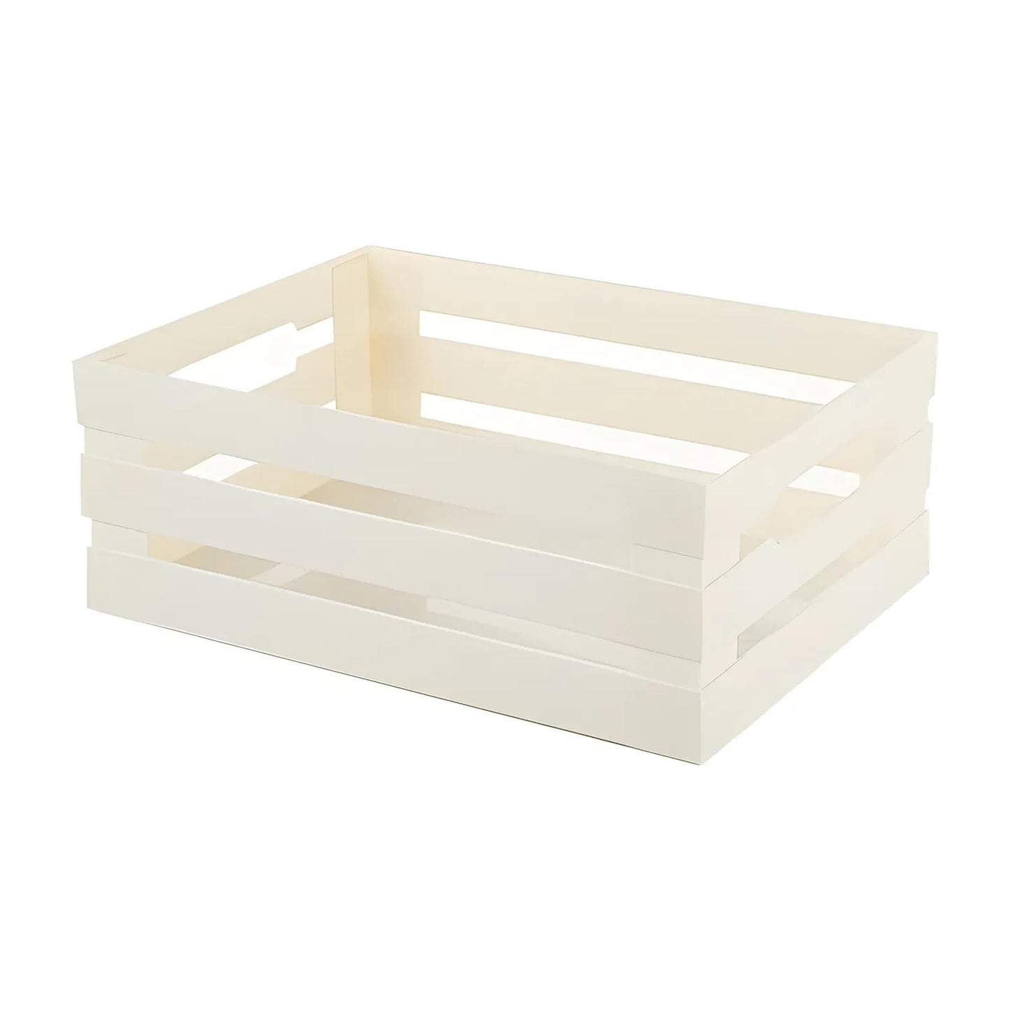 Multipurpose Portable Large Storage Basket | Rectangular, Polished PP | 15.3 x 11.3 x 7.3 CM | Beige