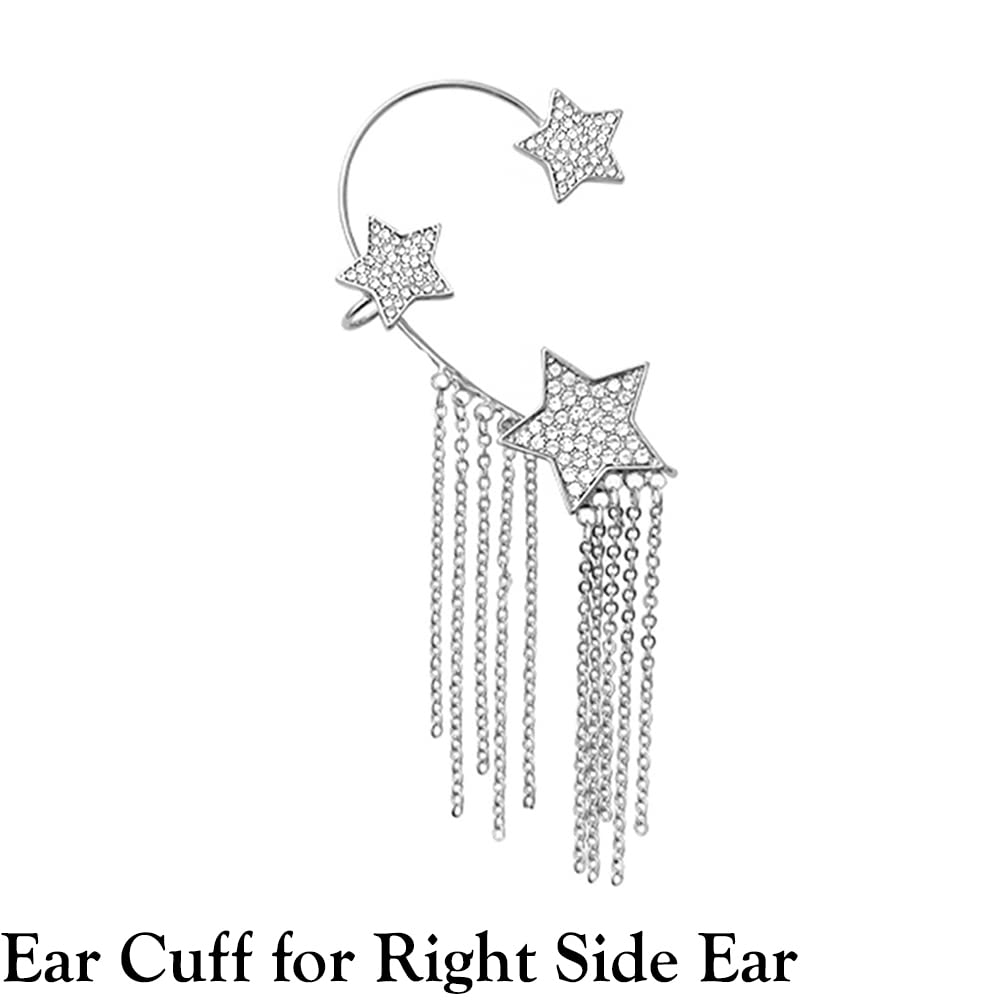 Yellow Chimes Silver Ear Cuff - Casual Style