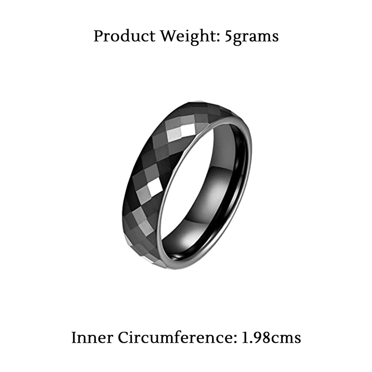 Yellow Chimes stainless steel black ring - Durable everyday wear