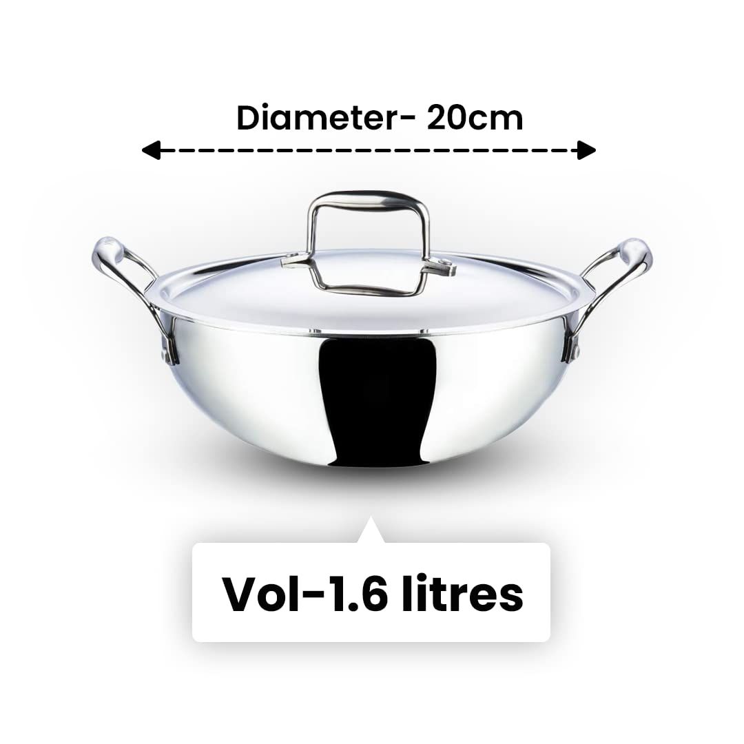 Kuber Tri-Ply Kadai - Induction Compatible Cookware