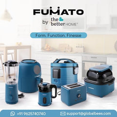 The Better Home FUMATO Mixer Grinder Blender- 400W | Mixie for Kitchen with (3 Jars + 2 Stainless Steel Blades + 2 lids), Anti-Skid Feet | Nutri Blender Juicer| 1 Year Warranty (Midnight Blue)
