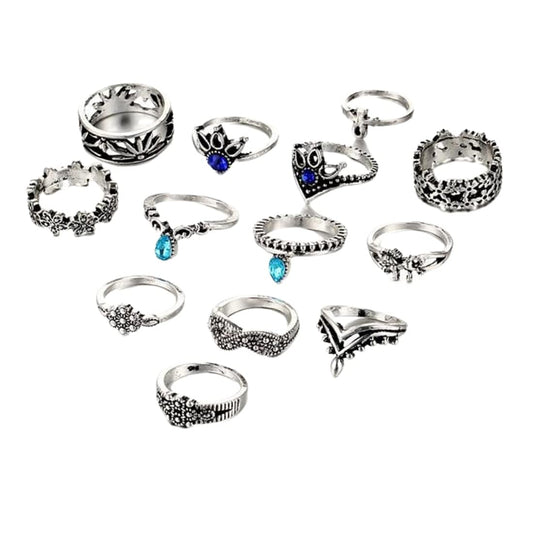 Yellow Chimes oxidised midi rings - trendy fashion statement