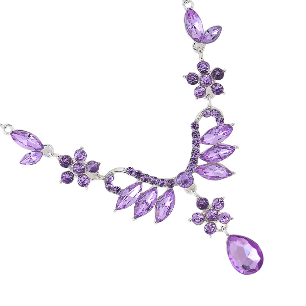 Yellow Chimes Floral Crystal Jewellery Set - Casual Outing