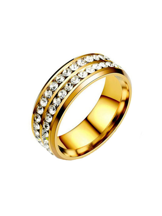 Yellow Chimes Gold Crystal Ring - Dazzling Accessory for Parties