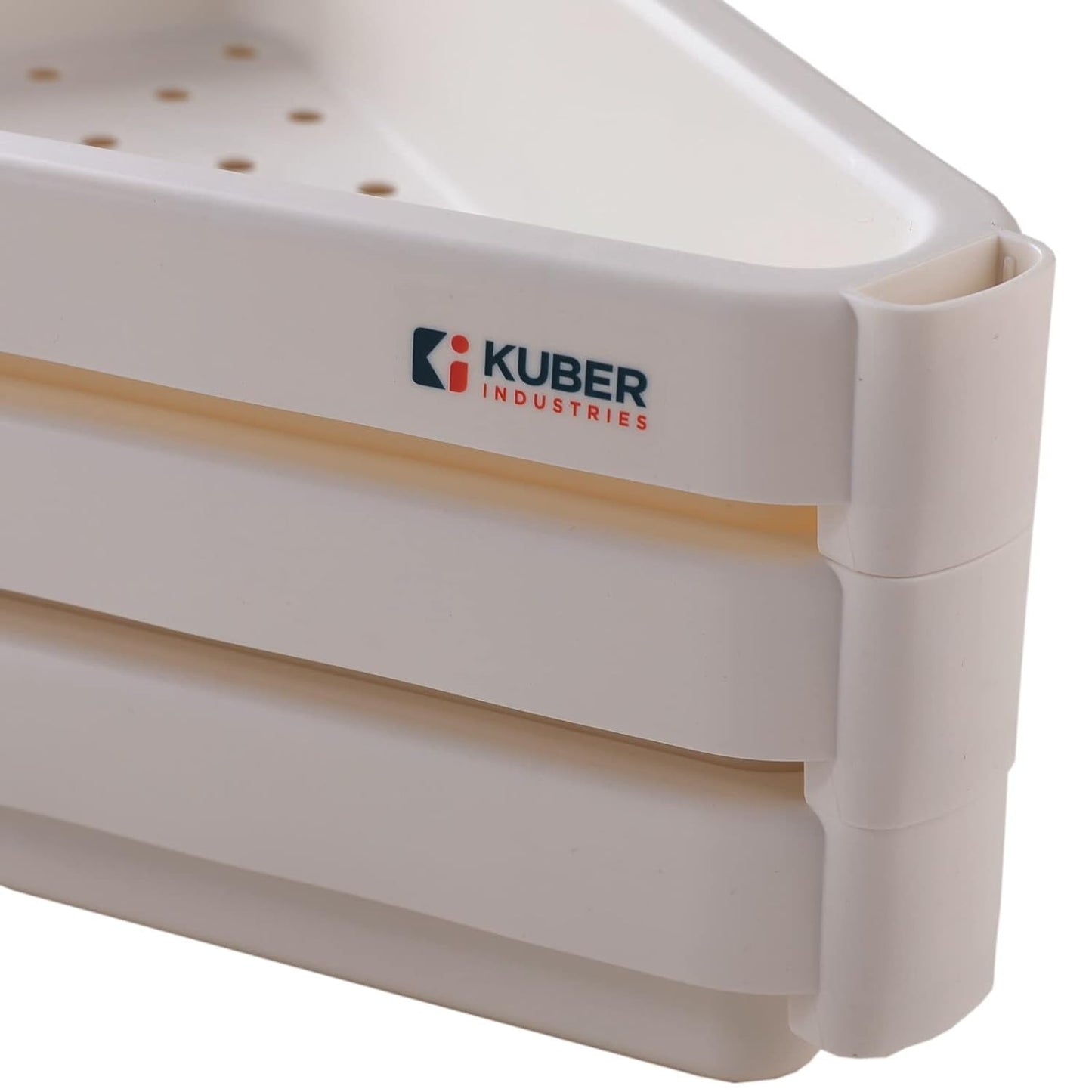 Kuber Industries PP Storage Shelf (Triangle)- 1743-Pack of 4-White