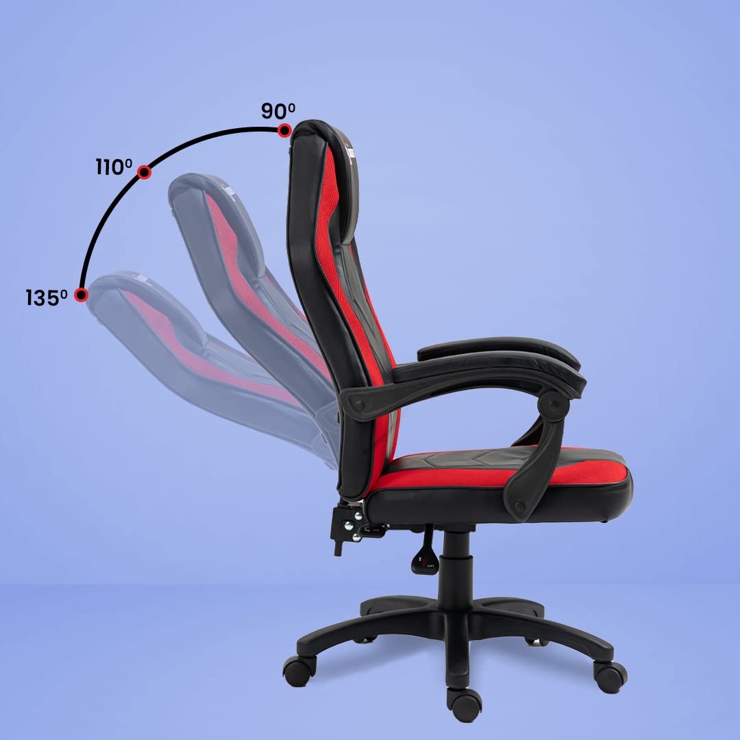 Ergonomic Gaming/Computer/Office Chair with Adjustable Lumbar & Height | Modern Style | Red