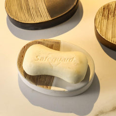 The Better Home Ceramic Soap Case,Soap Dish Tray | Bath Accessories for Bath, Tub or Wash Basin |Khaki (Set of 3)