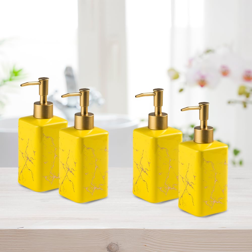 Combo: Ceramic Soap Dispenser Set - Stylish & Versatile | Includes 4 Dispensers | 320ML Each | White