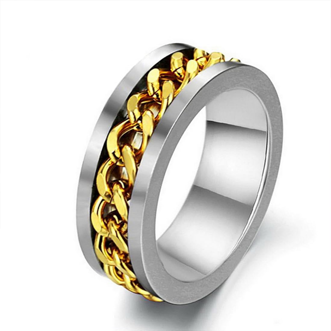 Kairangi Men's Golden Chain Ring - Ideal for birthdays and anniversaries