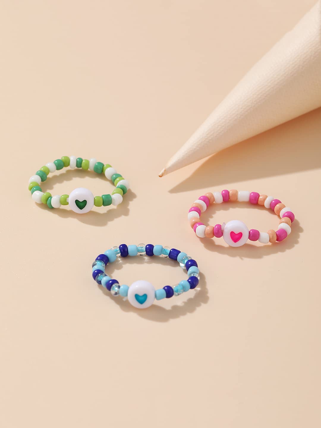 unwind multicolor bead ring set - trendy jewelry for women