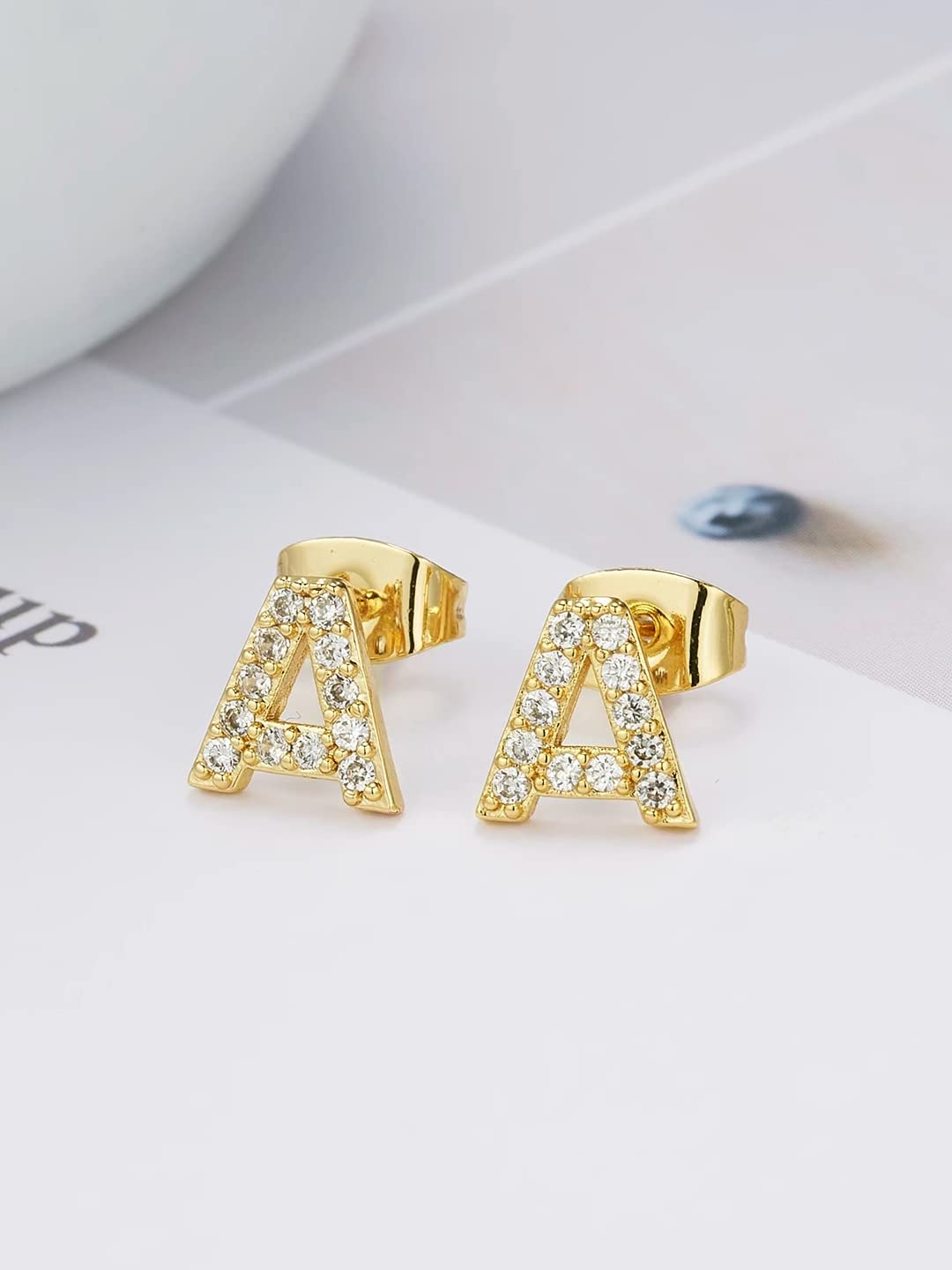 Yellow Chimes Rose Gold Stud Earrings - Trendy fashion accessory