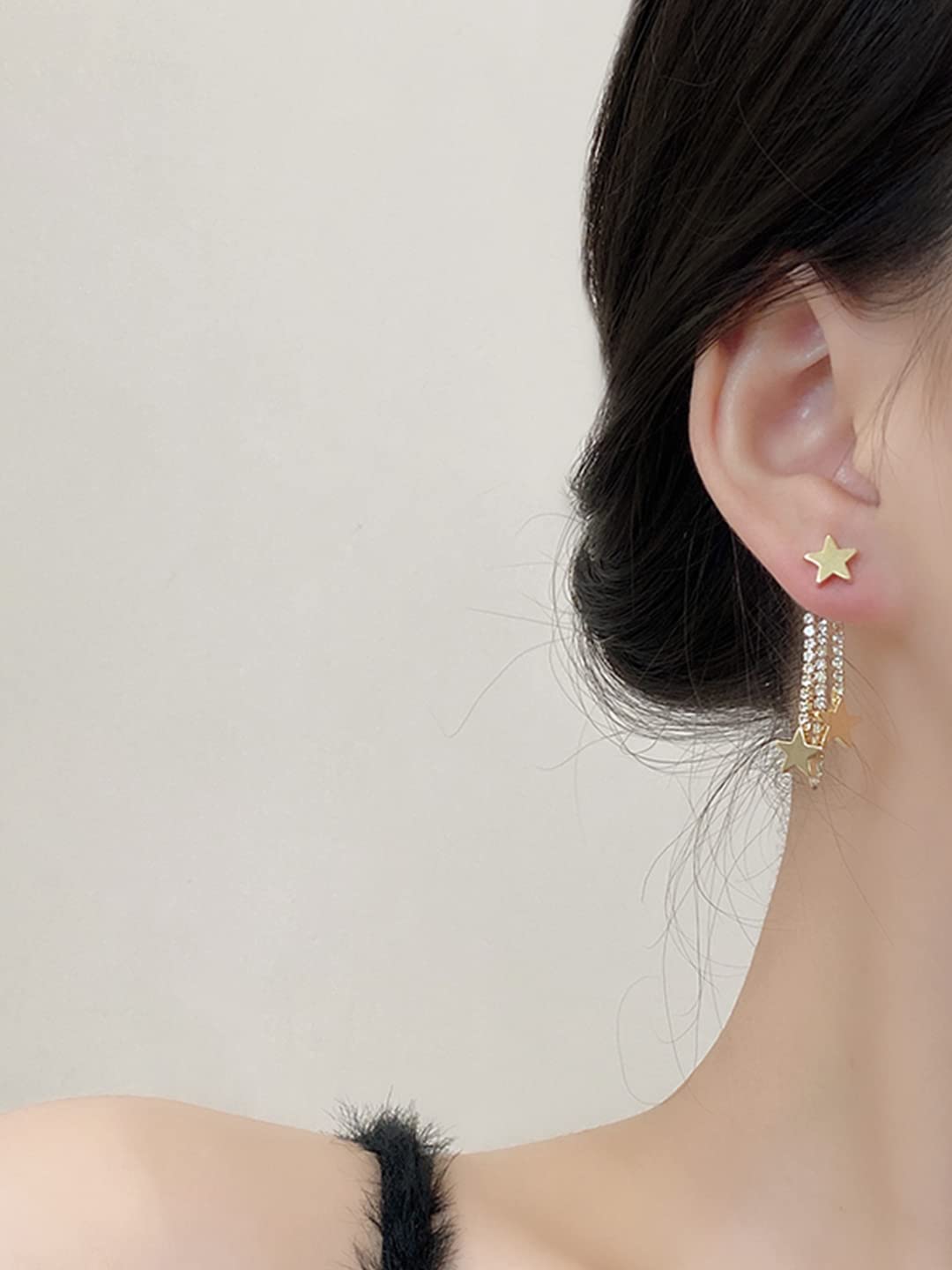 Yellow Chimes chain back drop earrings - holiday gift