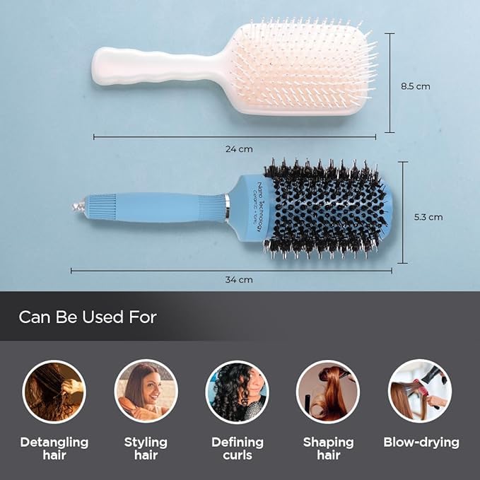 Kuber Industries hair brush - stylish Ice Blue design