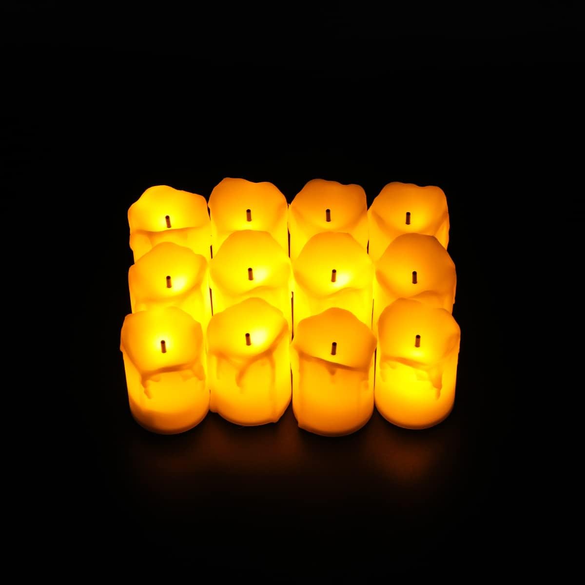 Kuber Industries Pack of 3 LED Candles for Home Decoration |Battey Operated |Flameless Yellow Light |Diwali Lights for Home Decoration, Along with Other Festivities & Parties|B0-051703A|Set of 12