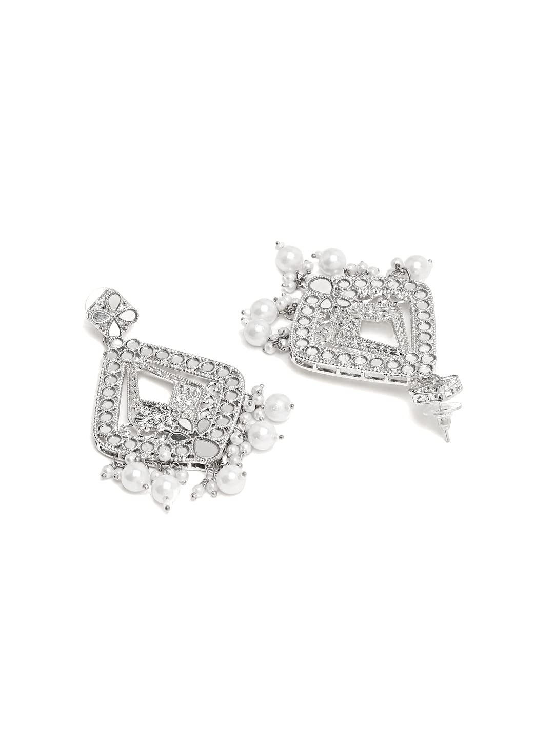 Yellow Chimes Silver Oxidised Dangler Earrings - Gift for Graduation