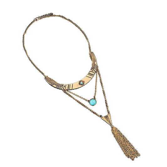 Yellow Chimes polished gold necklace - special occasion jewelry