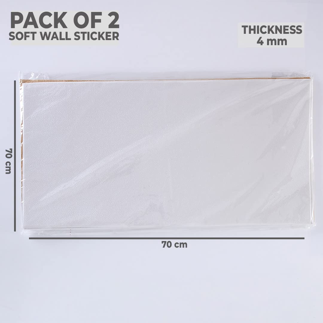 Pack of 2: Soft Wall Stickers - Quirky Peel and Stick Design | Floral Space Theme | 70 cm x 70 cm | White