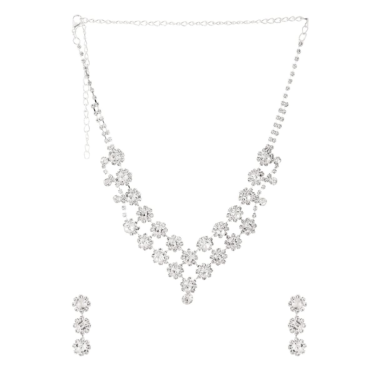 Yellow Chimes Elegant Crystal Necklace - Wedding Attire