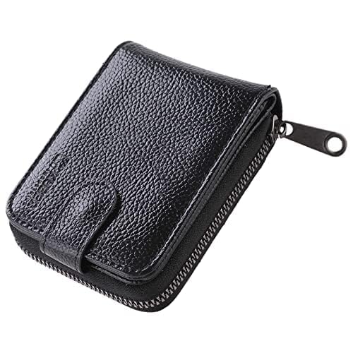 Kuber Industries Card Holder Wallet for Men Women|Debit Credit Card Holder|Wallet for Id, Visiting Card, Buisness Card|RFID Protected|Button & Zipper Closure Wallet|Black (Pack of 3)