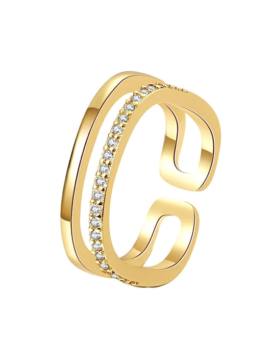 Yellow Chimes adjustable crystal ring - sparkling with charm